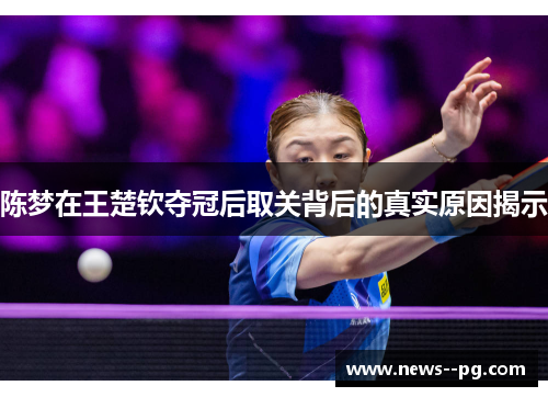 陈梦在王楚钦夺冠后取关背后的真实原因揭示 陈梦在王楚钦夺冠后取关背后的真实原因揭示